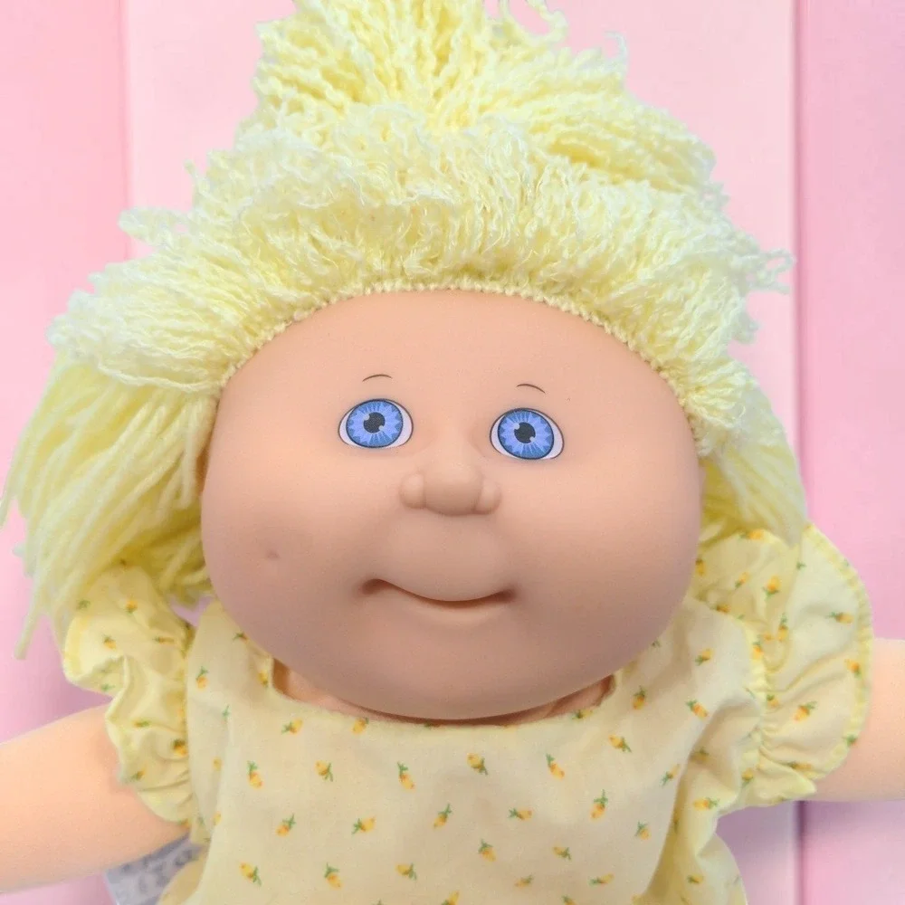 VTG 90s Hasbro Cabbage Patch Kid Doll 1990 1st Ed Blonde Yarn Hair Blue Eyes CPK